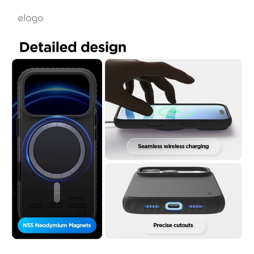 Elago – Étui magnétique Ridge pour iPhone 17 Pro de 6,3 po, étui en silicone de qualité supérieure - Compatible avec MagSafe, silicone liquide,
