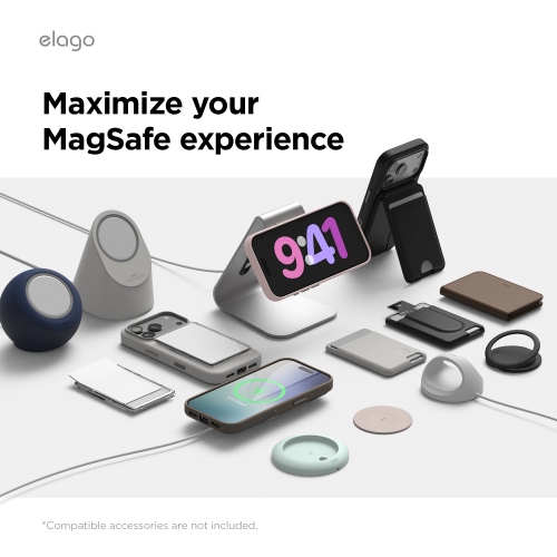 elago Magnetic Leather Case for iPhone 17 Pro Max Case, All MagSafe Accessories, 6.9 inch - Built-in Magnets, Durable Vegan Leather, Shockproof,