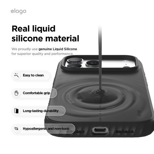 elago Magnetic Ridge for iPhone 17 Pro Max Case 6.9", Premium Magnetic Silicone Case - Compatible with MagSafe, Liquid Silicone Material, Protective