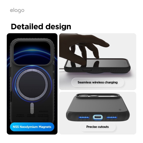 elago Magnetic Ridge for iPhone 17 Pro Max Case 6.9", Premium Magnetic Silicone Case - Compatible with MagSafe, Liquid Silicone Material, Protective