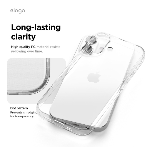 elago Hybrid Transparent Slim Case for iPhone 17 Case 6.3" - PC + TPU Hybrid Technology, Crystal Clear, Shockproof Protective Cover