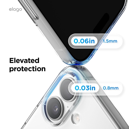 elago Hybrid Transparent Slim Case for iPhone 17 Case 6.3" - PC + TPU Hybrid Technology, Crystal Clear, Shockproof Protective Cover