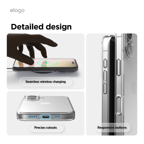 elago Hybrid Transparent Slim Case for iPhone 17 Case 6.3" - PC + TPU Hybrid Technology, Crystal Clear, Shockproof Protective Cover