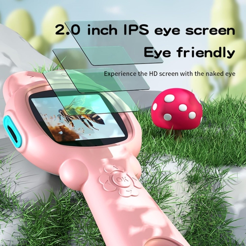 Handheld 2-megapixel Children's Microscope 2-in-1 Dual Camera with Auto-Switch for Photos/Videos/Playback/Games - Purple 500X Dual Lens