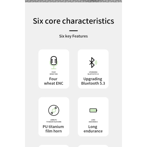 Wireless Bluetooth Headset Earhook True Wireless Bluetooth Headset Esports Gaming Noise Cancelling Headphones Wireless Bluetooth - green