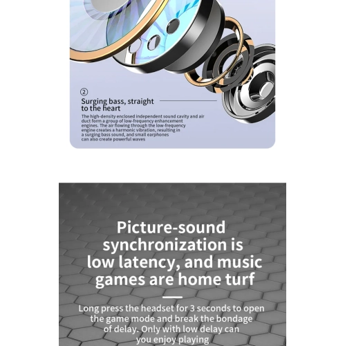 Wireless Bluetooth Headset Earhook True Wireless Bluetooth Headset Esports Gaming Noise Cancelling Headphones Wireless Bluetooth - green