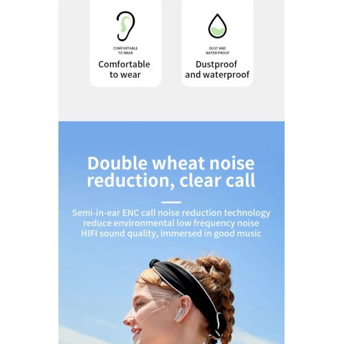 Wireless Bluetooth Headset Earhook True Wireless Bluetooth Headset Esports Gaming Noise Cancelling Headphones Wireless Bluetooth - Pink