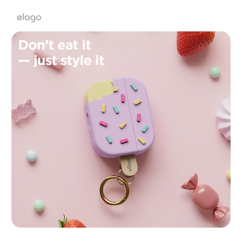 elago Ice Cream Case for AirPods Pro 3 Case Cover - Karabiner Included, Supports Wireless Charging, Full Protection