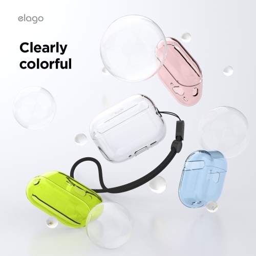 elago Clear Case for AirPods Pro 3 Case Clear Cover - Lanyard Included, Strap Included, Reduced Yellowing, Shockproof, Full Protection, Soft TPU