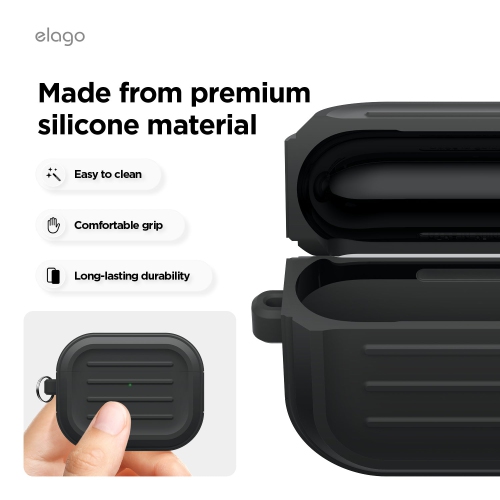 elago Armor Case for AirPods Pro 3 Case - Carabiner Included, Supports Wireless Charging, Shock Resistant, Full Protection