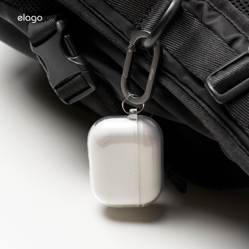 Étui transparent Elago pour AirPods Pro 3 Étui transparent - Mousqueton inclus, jaunissement réduit, antichoc, protection complète, TPUR souple,