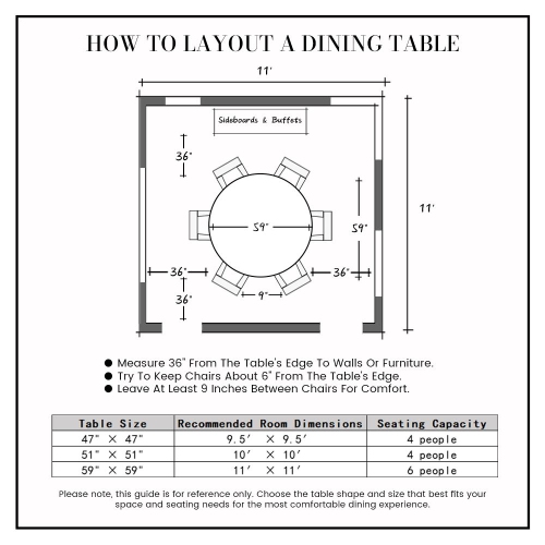 POVISON Hobart - Round Tempered Glass Dining Table 59" With Gold