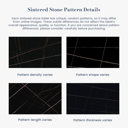 POVISON Hobart - Round Matte Sintered Stone Dining Table 51" with Black and Gunmetal