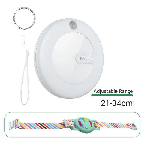 THE WAY  Mitag Android Tracker Airtag Anti-Lost Device Luggage Case Pet Tracker Suitable for Samsung Google - White + Cat Collar In Green