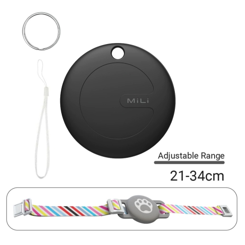 Mitag Android Tracker AIRTAG Dispositif de bagage Anti-Lost Device Case Pet Tracker adapté pour Samsung Google - Collier de chat noir + gris