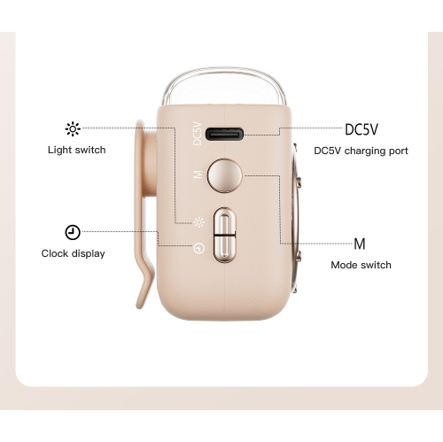 New Retro Mini Bluetooth Speaker with Magnetic Clip, Outdoor Portable Desktop Mini Cartoon Speaker - Pink