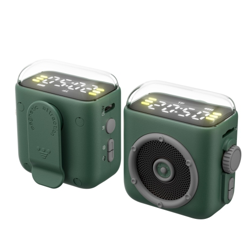 Nouveau mini haut-parleur Bluetooth rétro avec pince magnétique, mini haut-parleur Cartoon portatif extérieur - Vert