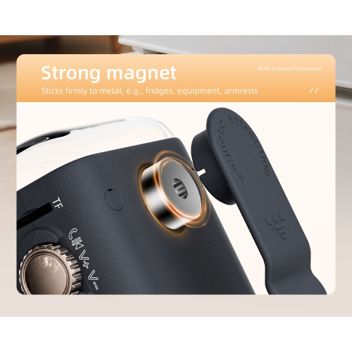 New Retro Mini Bluetooth Speaker with Magnetic Clip, Outdoor Portable Desktop Mini Cartoon Speaker - Dark Gray