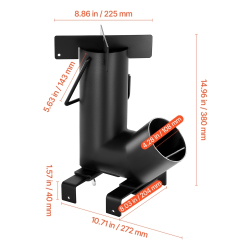 Fusée de camping VEVOR, poêle à fusée portative à bois avec sac de transport pour sac à dos, acier au carbone, bois brûlé, brindilles ou bâtons pour