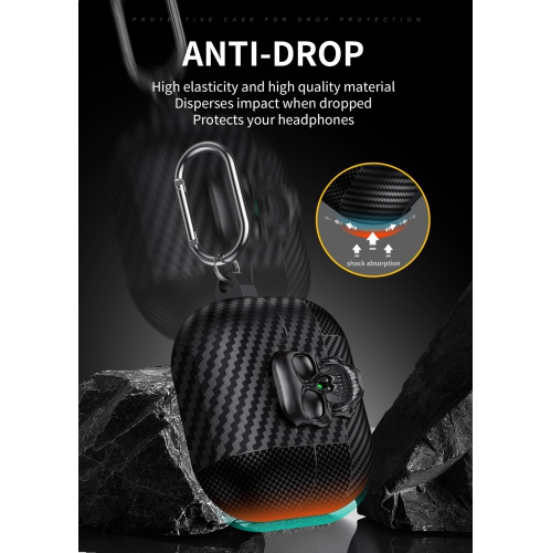 Carbon fiber skull pattern Galaxy Buds 3/3 Pro earphone case for Samsung earphones, soft case, personalized Buds 3/3 Pro - Champagne Gold, with a