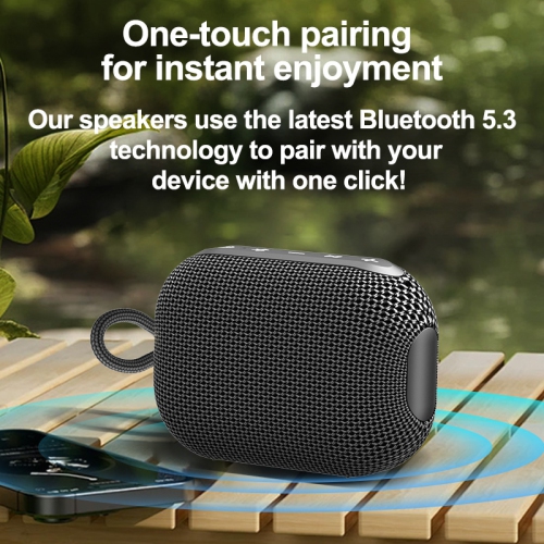 Haut-parleur Bluetooth étanche IP67 - son omnidirectionnel à 360 degrés, batterie 1800 mAh, Bluetooth 5,3, son stéréo 5 W, cordon