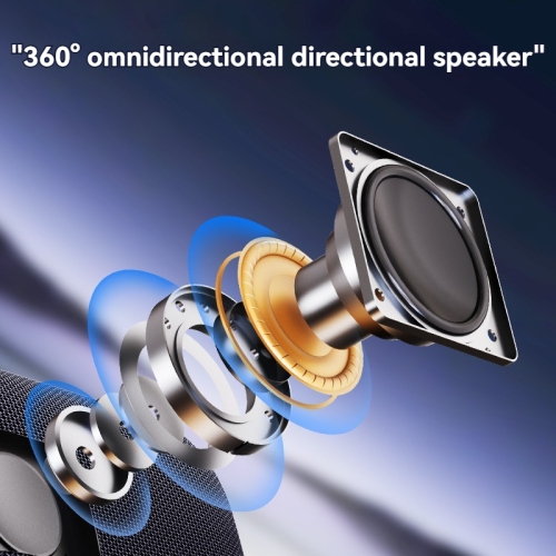 Haut-parleur Bluetooth étanche IP67 - son omnidirectionnel à 360 degrés, batterie 1800 mAh, Bluetooth 5,3, son stéréo 5 W, cordon