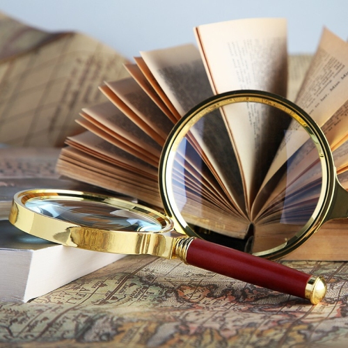 Loupe avec poignée en bois rétro | Objectif 10x, poignée légère et portative pour faciliter la lecture et le grossissement des journaux