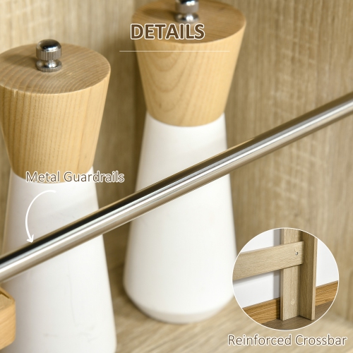 HOMCOM Modern Bar Table, Bar Height Dining Table with 3 Storage Shelves for Kitchen, Dining Room, Living Room, Natural