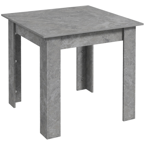 HOMCOM Square Dining Table for 2, Modern Kitchen Table with Faux Concrete Effect, Non-slip Foot Pads for Living Room, Dining Room, Cement Grey