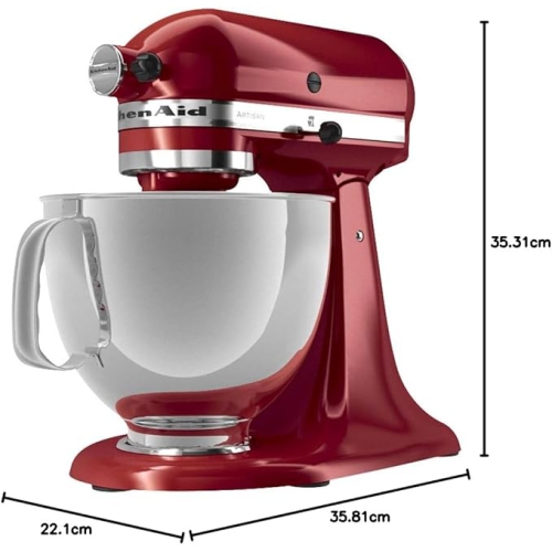 Batteur sur socle à tête inclinable KitchenAid série Artisan, 5 pintes, rouge empire