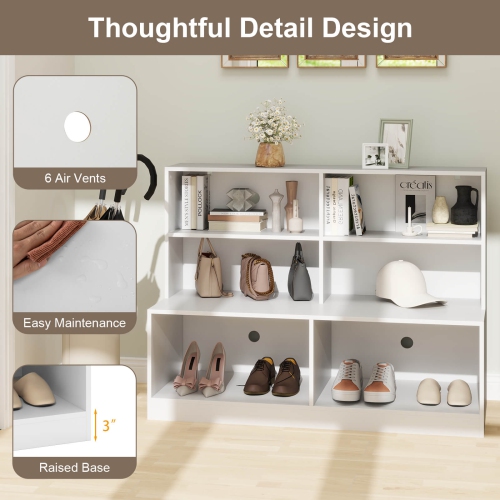 Armoire à chaussures 2-en-1 avec armoire de rangement et banc à chaussures d'entrée de Costway pour le salon