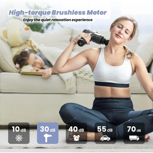 Wattne W2 Muscle Massage Gun – Deep Tissue Percussion Massager with 20 Speed Levels, Portable Handheld Sport Massager
