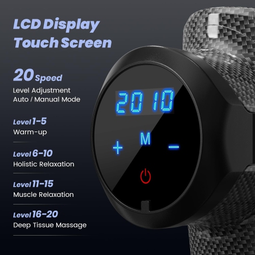 Wattne W2 Muscle Massage Gun – Deep Tissue Percussion Massager with 20 Speed Levels, Portable Handheld Sport Massager