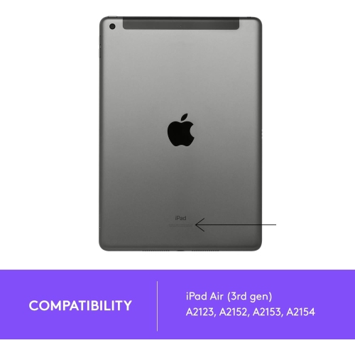 Refurbished - Logitech Slim Folio Keyboard Case (Folio) for iPad Air (3rd gen) - Graphite (920-009482)