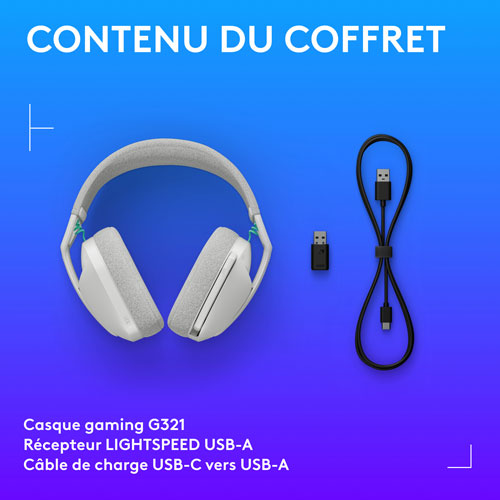 Logitech G321 LIGHTSPEED Wireless Gaming Headset - White