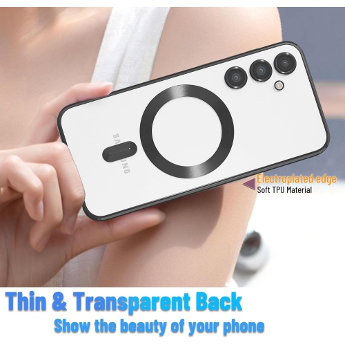 [CS] Hybrid TPU Magnetic MagSafe Case Back Cover for Samsung Galaxy S25 Edge, Black