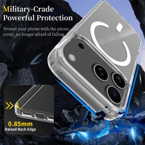 [CS] Étui magnétique en TPU hybride MagSafe Couverture arrière pour iPhone 17 Pro, argenté