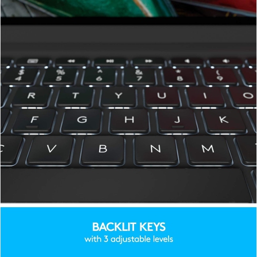 Remis à neuf - Étui-clavier Bluetooth rétroéclairé Slim Folio Pro de Logitech pour iPad Pro de 11&nbsp;po (génération 1ᵉʳ) - Noir (920-009154)