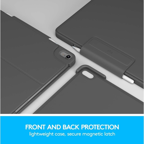 Remis à neuf - Étui-clavier Bluetooth rétroéclairé Slim Folio Pro de Logitech pour iPad Pro de 11&nbsp;po (génération 1ᵉʳ) - Noir (920-009154)