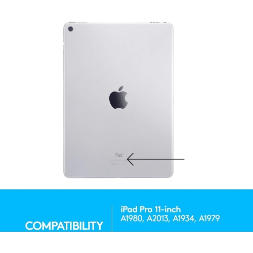 Remis à neuf - Étui-clavier Bluetooth rétroéclairé Slim Folio Pro de Logitech pour iPad Pro de 11&nbsp;po (génération 1ᵉʳ) - Noir (920-009154)