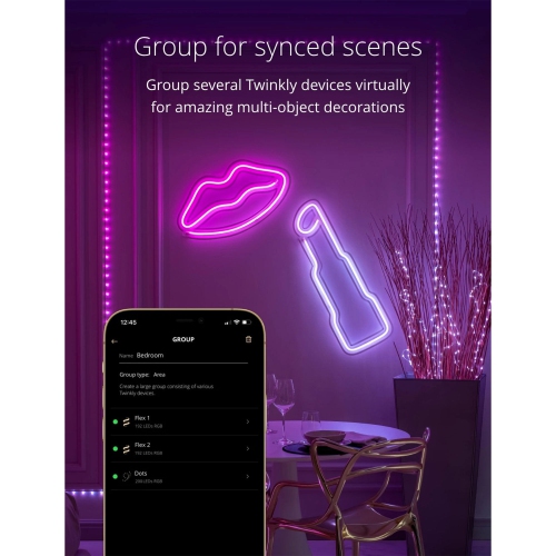 Twinkly Flex App-Controlled Flexible Light Tube RGB 16 Mil Colors 6.5'