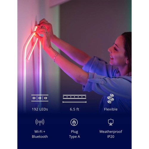 Twinkly Flex App-Controlled Flexible Light Tube RGB 16 Mil Colors 6.5'