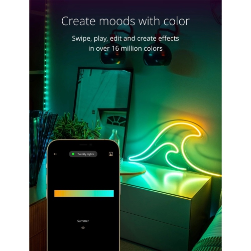 Twinkly Flex App-Controlled Flexible Light Tube RGB 16 Mil Colors 6.5'