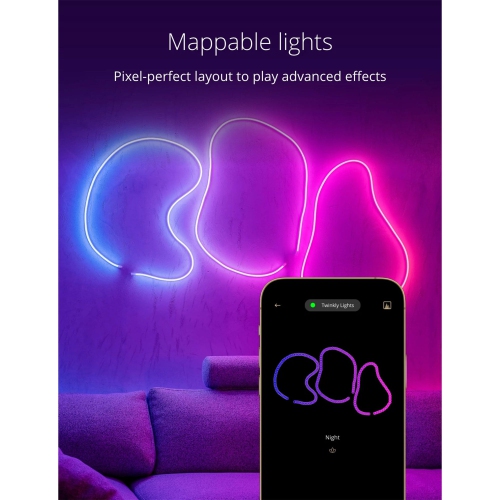Twinkly Flex App-Controlled Flexible Light Tube RGB 16 Mil Colors 6.5'