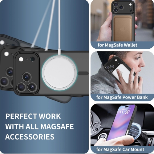 [CS] Matte Silicone Hybrid Magnetic MagSafe Case Cover for iPhone 17 Pro Max, Grey