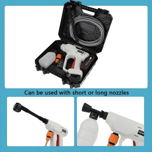 Cordless Electric Power Spray, 500 PSI High Pressure Car Washer Cleaner Tool