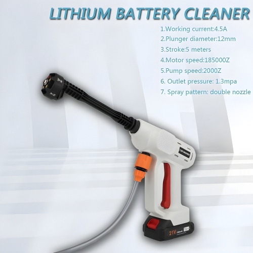 Cordless Electric Power Spray, 500 PSI High Pressure Car Washer Cleaner Tool
