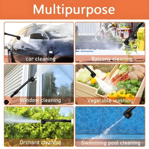 Cordless Electric Power Spray, 500 PSI High Pressure Car Washer Cleaner Tool