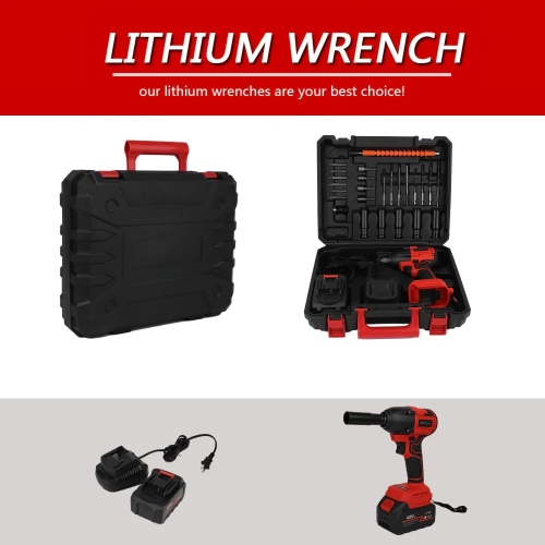 48V Electric Drill Bit Set, Cordless Impact Wrench Kit with 350Nm Torque, 21V Li-ion Battery, Charger Accessories, Electric Wrench