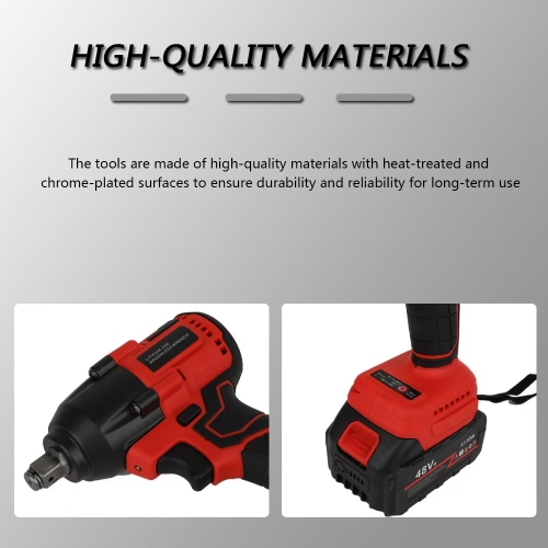 48V Electric Drill Bit Set, Cordless Impact Wrench Kit with 350Nm Torque, 21V Li-ion Battery, Charger Accessories, Electric Wrench